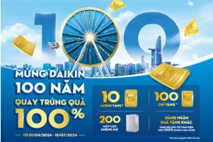Mừng Daikin 100 Năm, Quay Trúng Quà 100%
