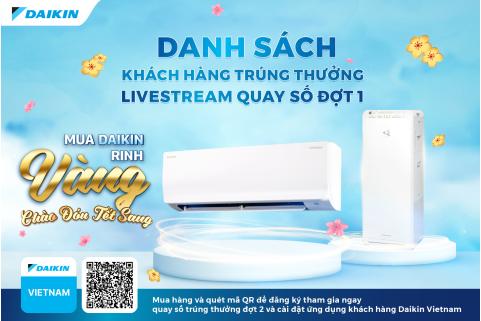 Danh sách khách hàng trúng thưởng chương trình "Mua Daikin rinh vàng - Chào đón Tết sang" - Đợt 1